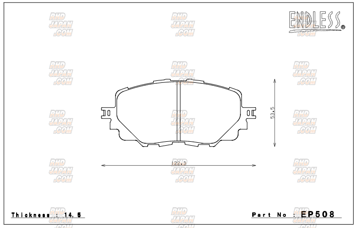 Endless Brake Pads Full Set Type MX72 - ND5RC NDERC NDERE Non-Brembo
